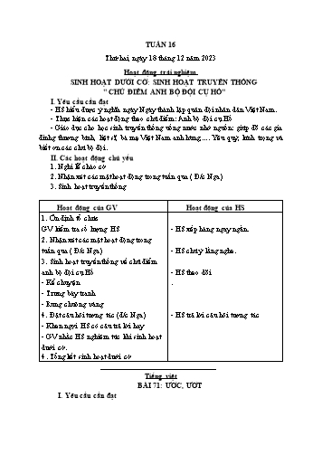 Giáo án các môn Lớp 1 - Tuần 16 - Năm học 2023-2024 - Trần Thị Tú Uyên
