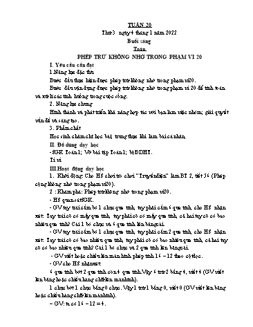 Giáo án các môn Lớp 1 - Tuần 17 - Năm học 2021-2022 - Trần Thị Tú Uyên
