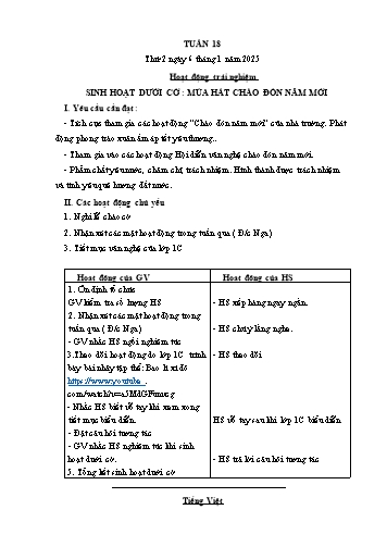 Giáo án các môn Lớp 1 - Tuần 18 - Năm học 2024-2025 - Trần Thị Trang