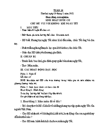 Giáo án các môn Lớp 1 - Tuần 19 - Năm học 2020-2021 - Nguyễn Thị Thu Hà