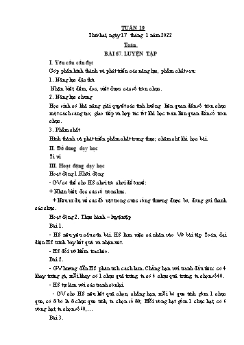 Giáo án các môn Lớp 1 - Tuần 19 - Năm học 2021-2022 - Trần Thị Tú Uyên