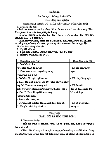 Giáo án các môn Lớp 1 - Tuần 19 - Năm học 2024-2025 - Trần Thị Trang