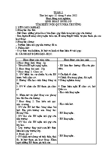 Giáo án các môn Lớp 1 - Tuần 2 - Năm học 2022-2023 - Nguyễn Thị Thu Hà