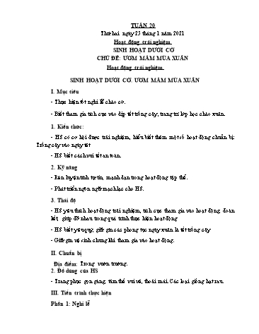 Giáo án các môn Lớp 1 - Tuần 20 - Năm học 2020-2021 - Nguyễn Thị Thu Hà