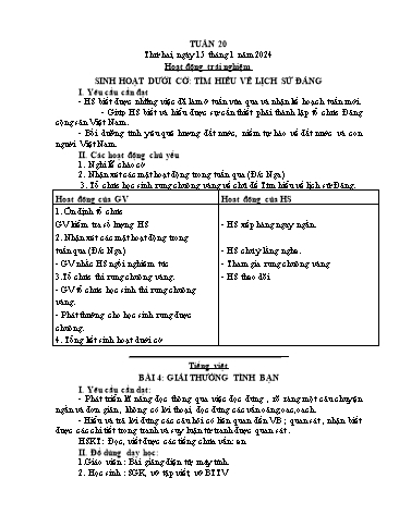 Giáo án các môn Lớp 1 - Tuần 20 - Năm học 2023-2024 - Trần Thị Tú Uyên