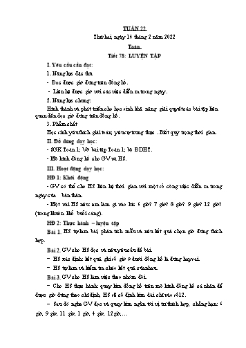 Giáo án các môn Lớp 1 - Tuần 22 - Năm học 2021-2022 - Nguyễn Thị Thu Hà