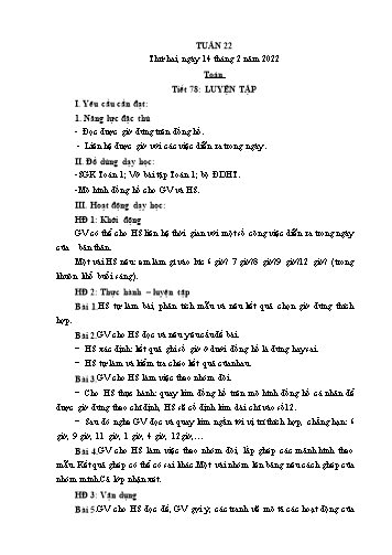 Giáo án các môn Lớp 1 - Tuần 22 - Năm học 2021-2022 - Trần Thị Tú Uyên