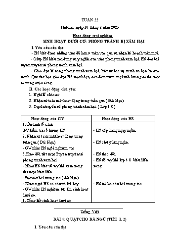 Giáo án các môn Lớp 1 - Tuần 22 - Năm học 2024-2025 - Nguyễn Thị Thu Hà
