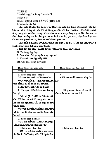 Giáo án các môn Lớp 1 - Tuần 22 - Năm học 2024-2025 - Trần Thị Trang