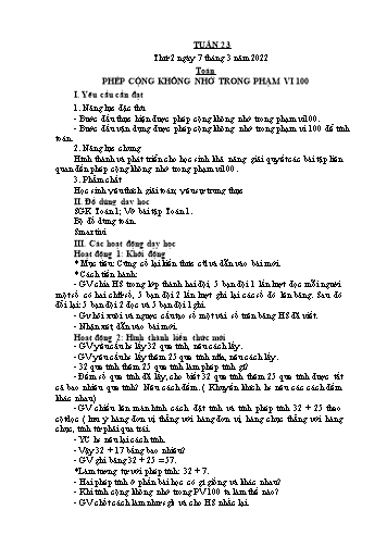 Giáo án các môn Lớp 1 - Tuần 23 - Năm học 2021-2022 - Trần Thị Tú Uyên