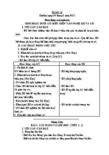 Giáo án các môn Lớp 1 - Tuần 24 - Năm học 2022-2023 - Nguyễn Thị Thu Hà