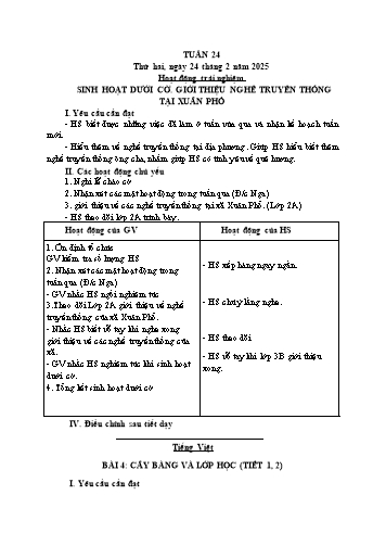 Giáo án các môn Lớp 1 - Tuần 24 - Năm học 2024-2025 - Trần Thị Trang