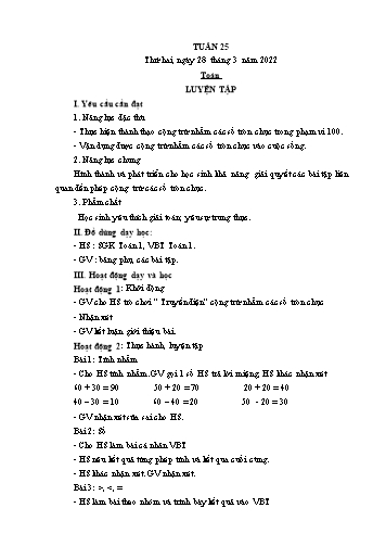 Giáo án các môn Lớp 1 - Tuần 25 - Năm học 2021-2022 - Nguyễn Thị Thu Hà