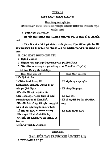 Giáo án các môn Lớp 1 - Tuần 25 - Năm học 2022-2023 - Nguyễn Thị Thu Hà