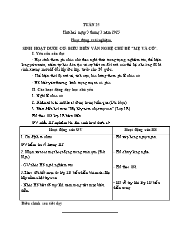 Giáo án các môn Lớp 1 - Tuần 25 - Năm học 2024-2025 - Trần Thị Trang