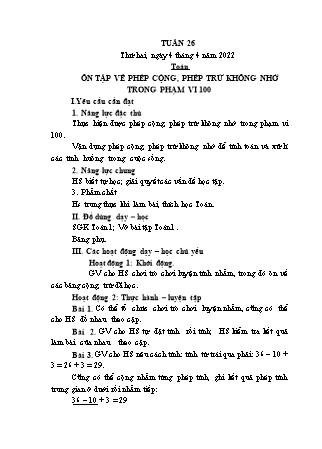 Giáo án các môn Lớp 1 - Tuần 26 - Năm học 2021-2022 - Trần Thị Tú Uyên