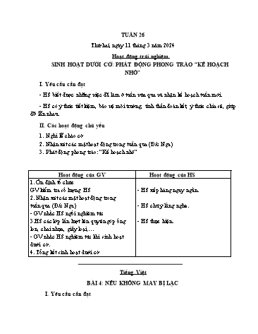 Giáo án các môn Lớp 1 - Tuần 26 - Năm học 2023-2024 - Nguyễn Thị Thu Hà