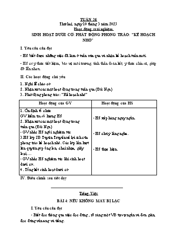 Giáo án các môn Lớp 1 - Tuần 26 - Năm học 2024-2025 - Trần Thị Trang