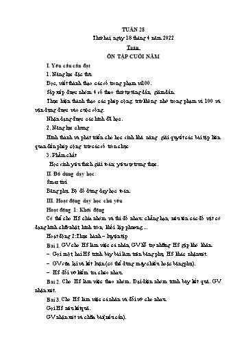 Giáo án các môn Lớp 1 - Tuần 28 - Năm học 2021-2022 - Trần Thị Tú Uyên