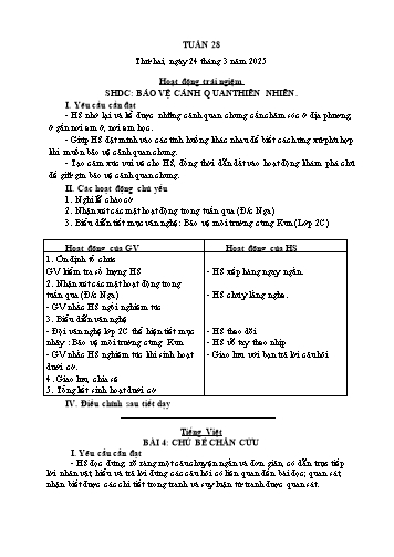 Giáo án các môn Lớp 1 - Tuần 28 - Năm học 2024-2025 - Trần Thị Trang