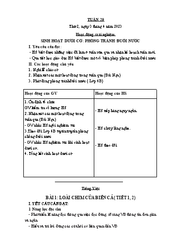 Giáo án các môn Lớp 1 - Tuần 29 - Năm học 2022-2023 - Nguyễn Thị Thu Hà