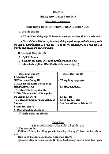 Giáo án các môn Lớp 1 - Tuần 29 - Năm học 2024-2025 - Trần Thị Trang