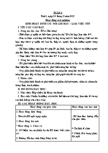 Giáo án các môn Lớp 1 - Tuần 3 - Năm học 2022-2023 - Nguyễn Thị Thu Hà
