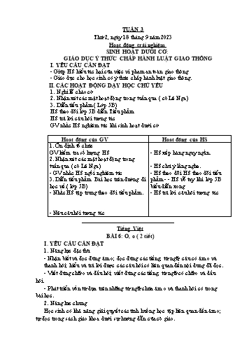 Giáo án các môn Lớp 1 - Tuần 3 - Năm học 2023-2024 - Nguyễn Thị Thu Hà