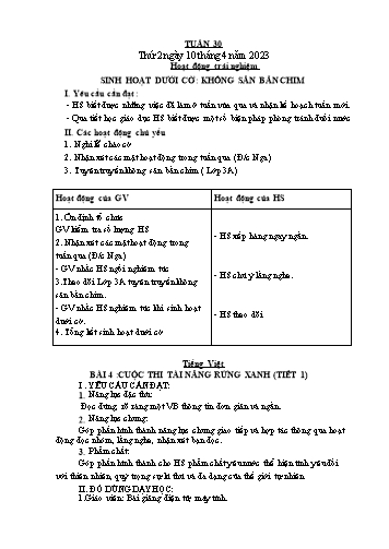 Giáo án các môn Lớp 1 - Tuần 30 - Năm học 2022-2023 - Nguyễn Thị Thu Hà