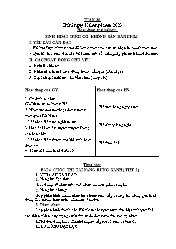 Giáo án các môn Lớp 1 - Tuần 30 - Năm học 2022-2023 - Trần Thị Tú Uyên