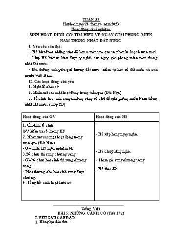 Giáo án các môn Lớp 1 - Tuần 32 - Năm học 2022-2023 - Nguyễn Thị Thu Hà