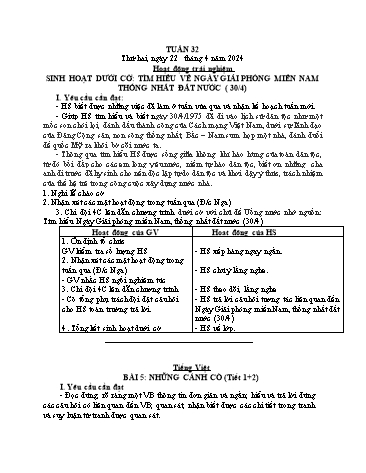 Giáo án các môn Lớp 1 - Tuần 32 - Năm học 2023-2024 - Trần Thị Trang