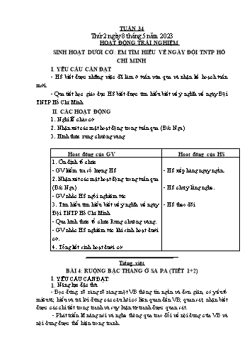 Giáo án các môn Lớp 1 - Tuần 34 - Năm học 2022-2023 - Trần Thị Tú Uyên