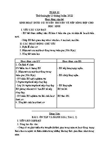 Giáo án các môn Lớp 1 - Tuần 35 - Năm học 2021-2022 - Nguyễn Thị Thu Hà