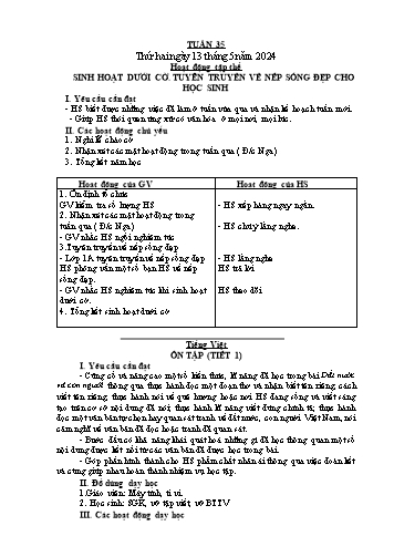 Giáo án các môn Lớp 1 - Tuần 35 - Năm học 2023-2024 - Nguyễn Thị Thu Hà