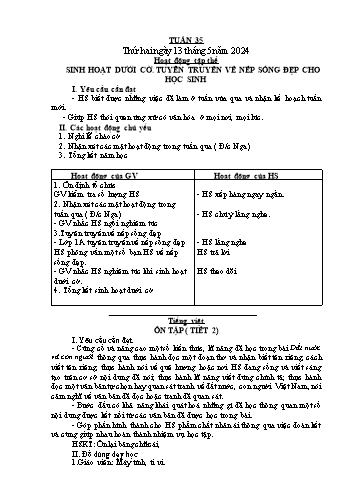 Giáo án các môn Lớp 1 - Tuần 35 - Năm học 2023-2024 - Trần Thị Tú Uyên