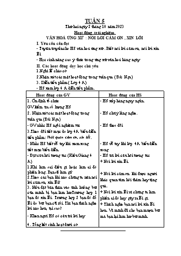 Giáo án các môn Lớp 1 - Tuần 5 - Năm học 2023-2024 - Trần Thị Tú Uyên