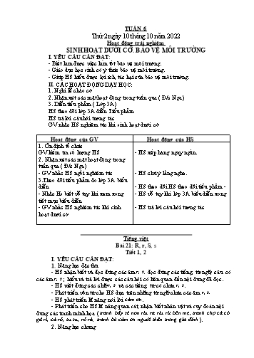Giáo án các môn Lớp 1 - Tuần 6 - Năm học 2022-2023 - Nguyễn Thị Thu Hà