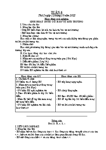Giáo án các môn Lớp 1 - Tuần 6 - Năm học 2022-2023 - Trần Thị Tú Uyên