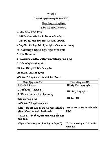 Giáo án các môn Lớp 1 - Tuần 6 - Năm học 2023-2024 - Nguyễn Thị Thu Hà