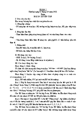 Giáo án các môn Lớp 1 - Tuần 7 - Năm học 2021-2022 - Trần Thị Tú Uyên