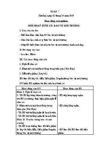 Giáo án các môn Lớp 1 - Tuần 7 - Năm học 2024-2025 - Nguyễn Thị Thu Hà