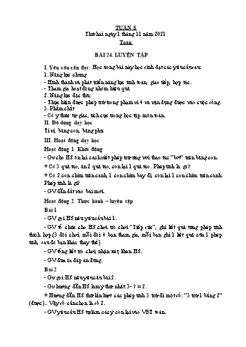 Giáo án các môn Lớp 1 - Tuần 8 - Năm học 2021-2022 - Nguyễn Thị Thu Hà