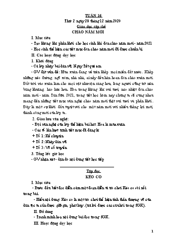 Giáo án các môn Lớp 4 - Tuần 16 - Năm học 2020-2021 - Nguyễn Thị Hòa
