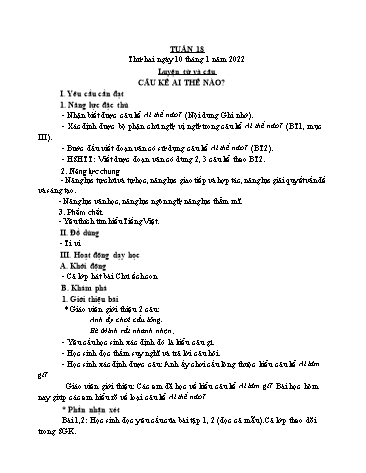 Giáo án các môn Lớp 4 - Tuần 18 - Năm học 2022-2023 - Nguyễn Thị Hòa