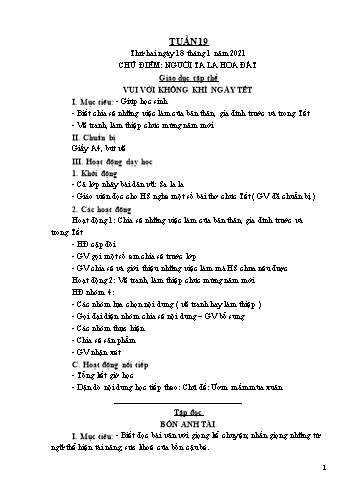 Giáo án các môn Lớp 4 - Tuần 19 - Năm học 2020-2021 - Nguyễn Thị Hòa