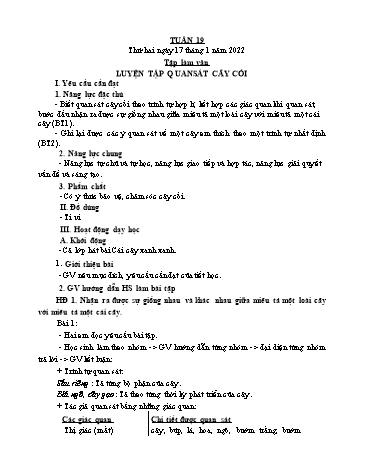 Giáo án các môn Lớp 4 - Tuần 19 - Năm học 2021-2022 - Nguyễn Thị Hòa
