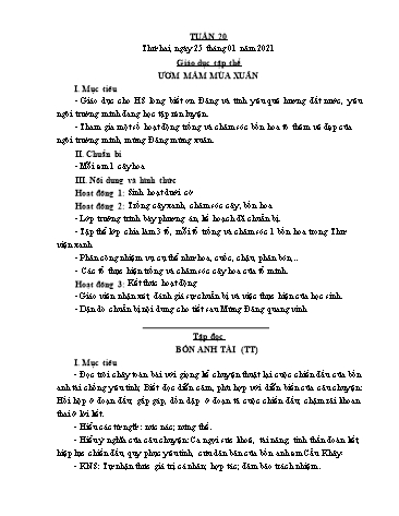 Giáo án các môn Lớp 4 - Tuần 20 - Năm học 2020-2021 - Nguyễn Thị Hòa