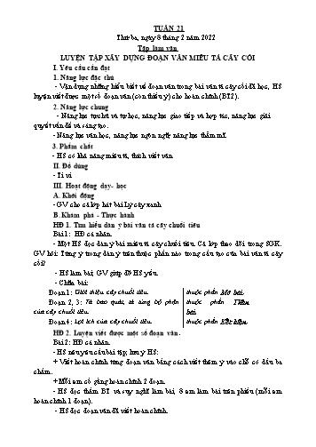 Giáo án các môn Lớp 4 - Tuần 21 - Năm học 2021-2022 - Nguyễn Thị Hòa