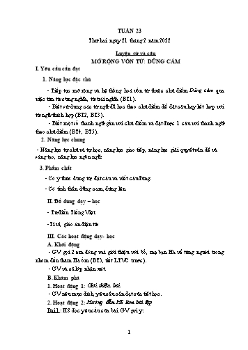 Giáo án các môn Lớp 4 - Tuần 23 - Năm học 2021-2022 - Trần Thị Ngọc Anh